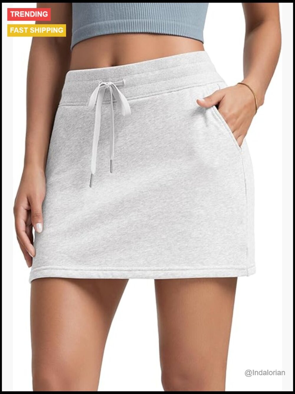 Cotton French Terry Skorts with Built-in Shorts and Pockets